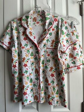 Roller Rabbit White Gingerbread Party Short Sleeve Pajama Set Medium